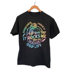 Black Some Days I Rock It Some Days It Rocks Me DSP Life S/S T-Shirt Men's M